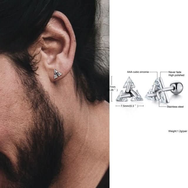 Cercei TriNova Triunghiulari cu Închidere cu Șurub, Design Ușor și Modern