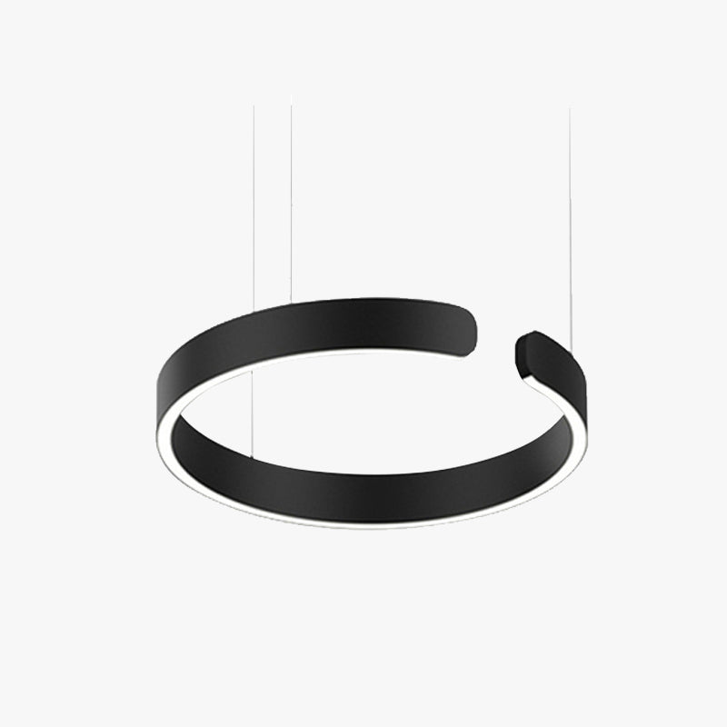 Lampa wisząca Lumera z podwójnym pierścieniem i ciepłym, brązowym blaskiem do nowoczesnych wnętrz