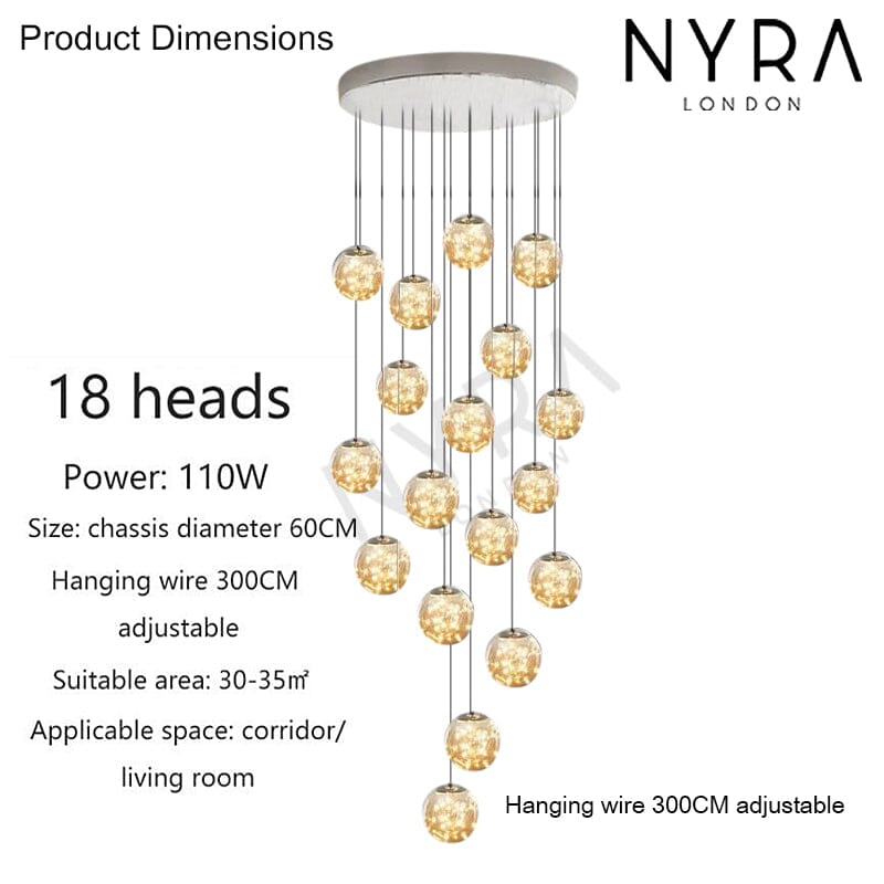 Bella Glass Ball Chandelier | Fervei