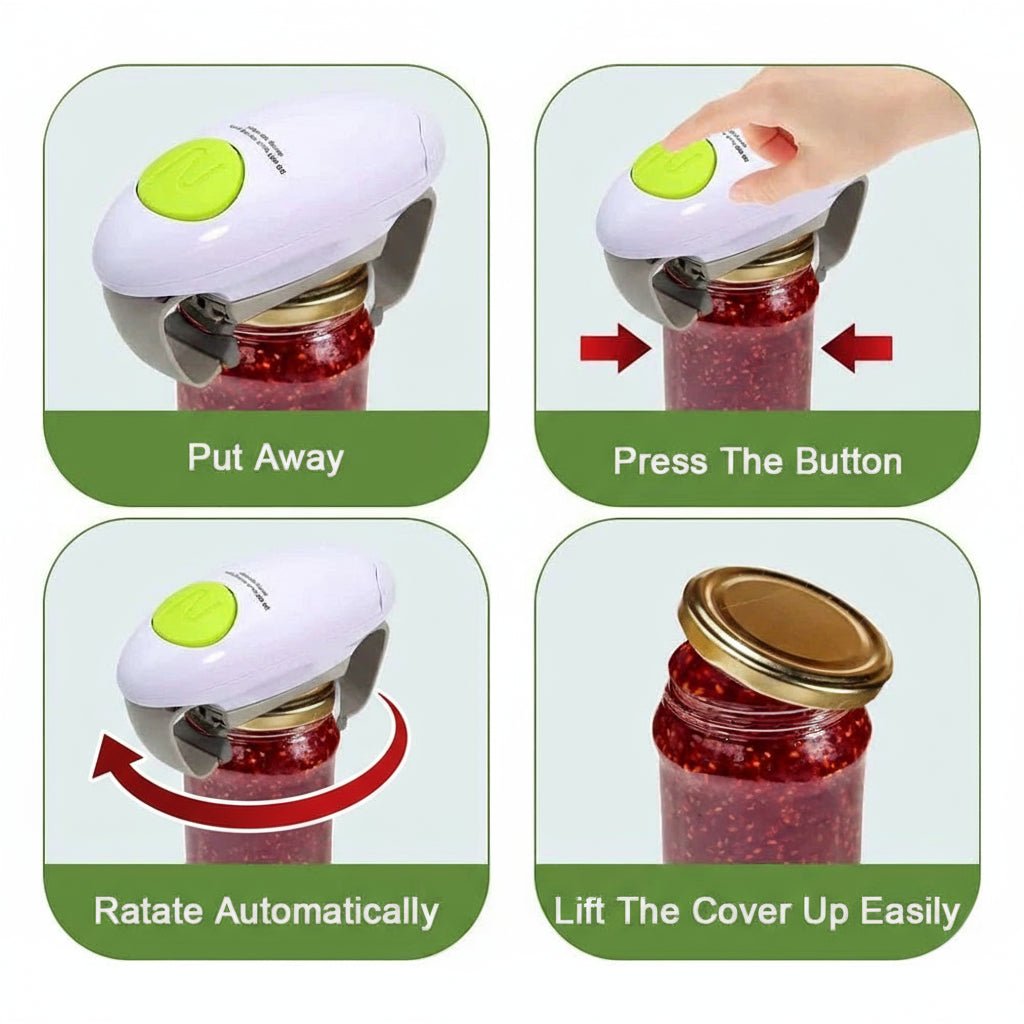 GripEase Compact Ergonomic Effortless Electric Glass Opener For Bottles