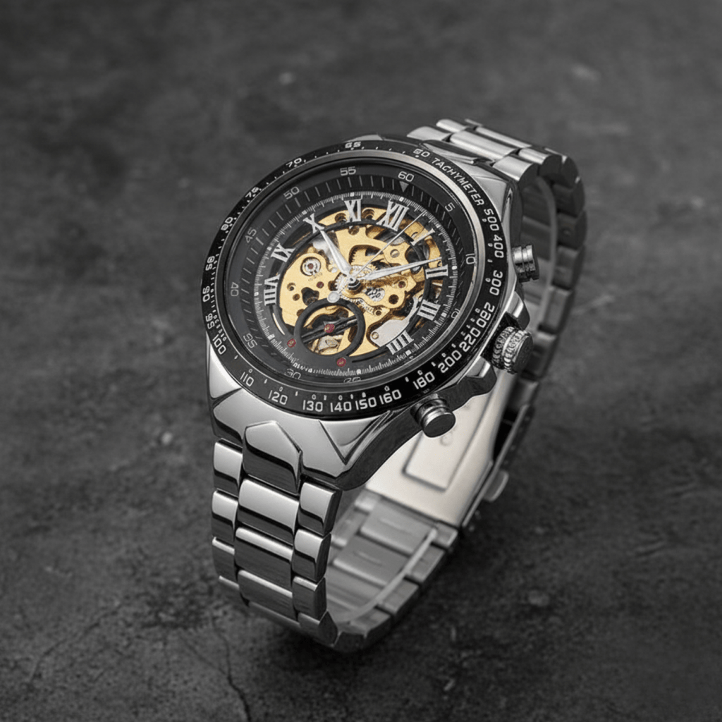 Aurora Luxe Mechanical Watch With Golden Shine Design