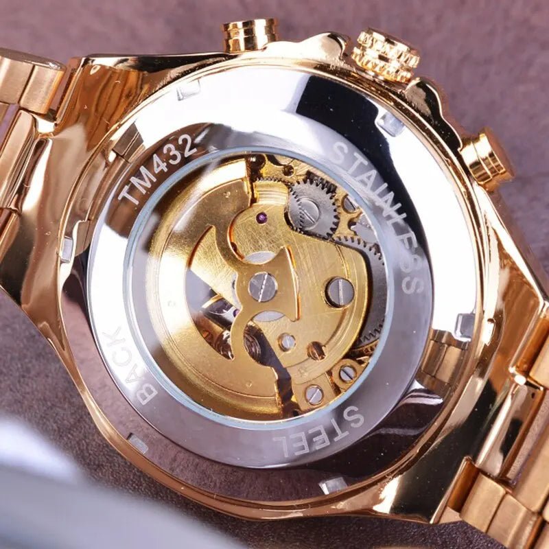 Aurora Luxe Mechanical Watch With Golden Shine Design