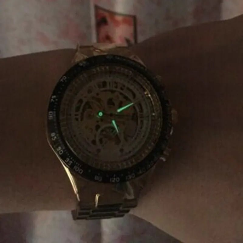Aurora Luxe Mechanical Watch With Golden Shine Design