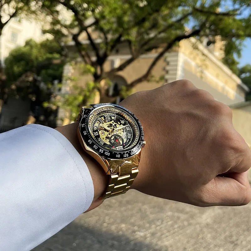 Aurora Luxe Mechanical Watch With Golden Shine Design