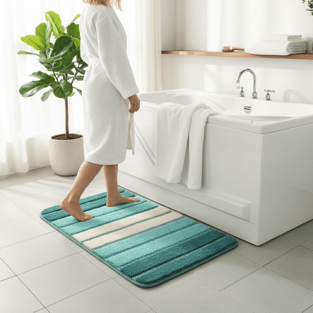 PureWeave Absorbent And Quick Dry Microfiber Bath Mat