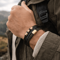 NovaForge Engravable Men's Bracelet In Braided Faux Leather Modern Style