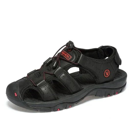 TrailStride Men's Hiking Sandals With Closed Toe Area And Adjustable Fit