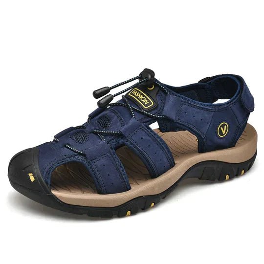 TrailStride Men's Hiking Sandals With Closed Toe Area And Adjustable Fit
