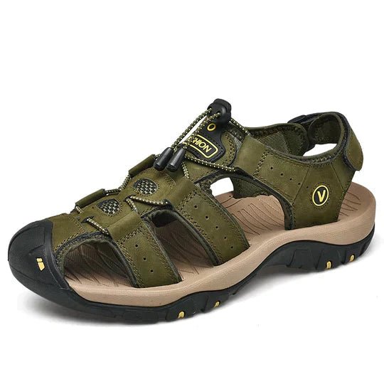 TrailStride Men's Hiking Sandals With Closed Toe Area And Adjustable Fit
