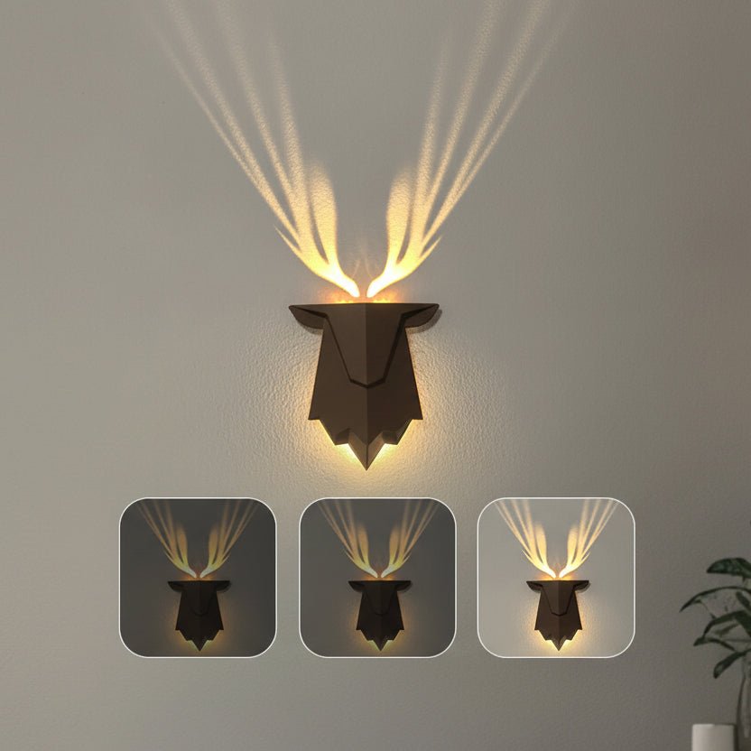 Eldara Minimalistische Hirsch-Wandlampe mit sanfter Dimmfunktion