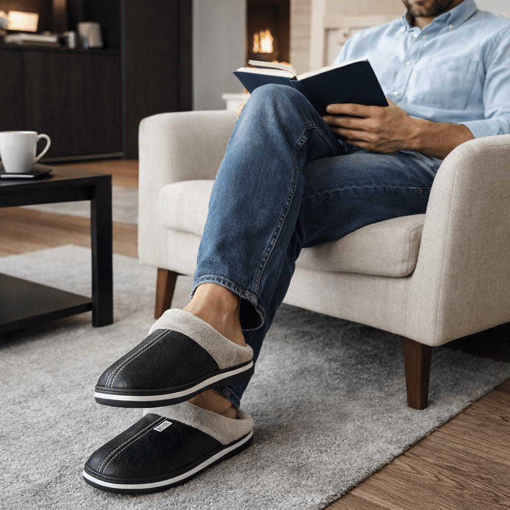 EverCozy Pantofole Calde da Uomo con Morbido Comfort in Pile