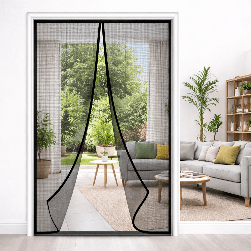 LaceBreeze Magnetic Door Curtain In Soft Gauze With Embroidery