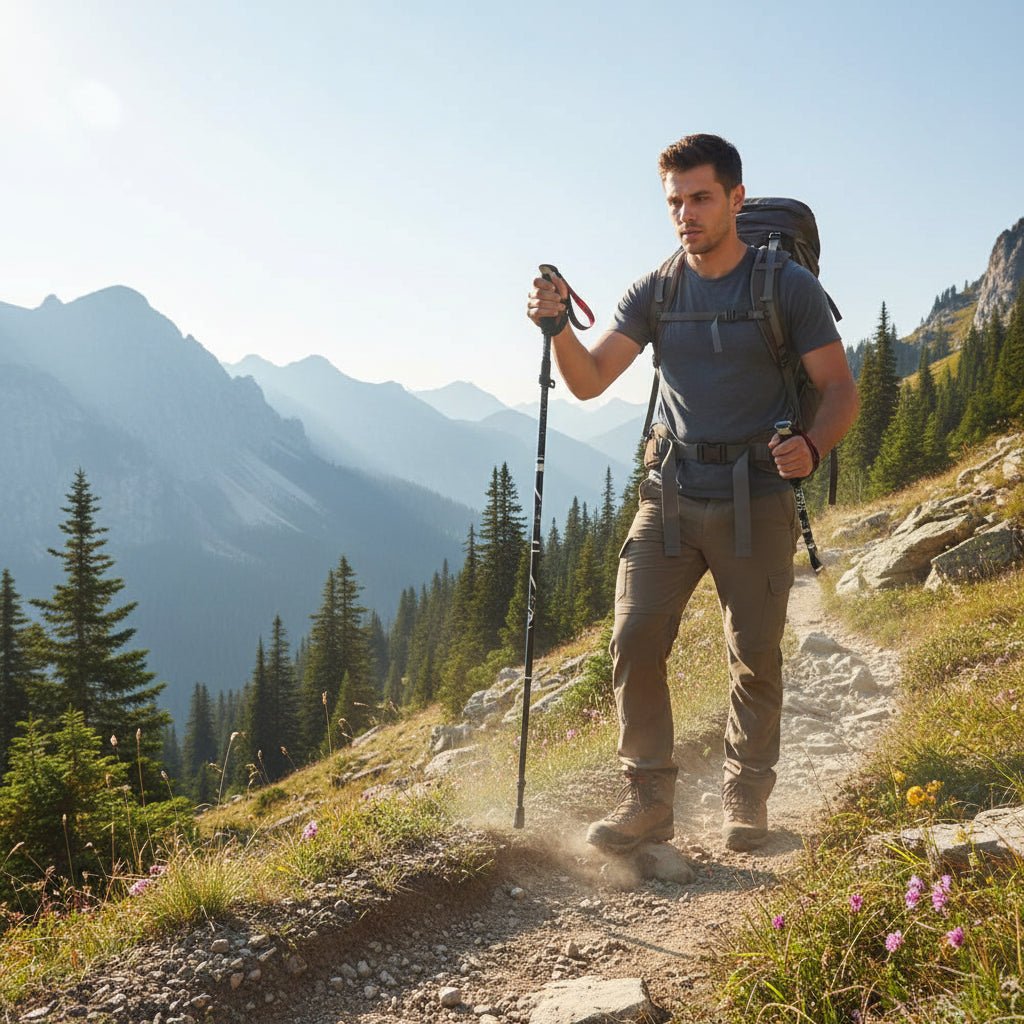 Bâtons de Trekking AeroTrek en Alliage d'Aluminium Réglables avec Poignée Ergonomique