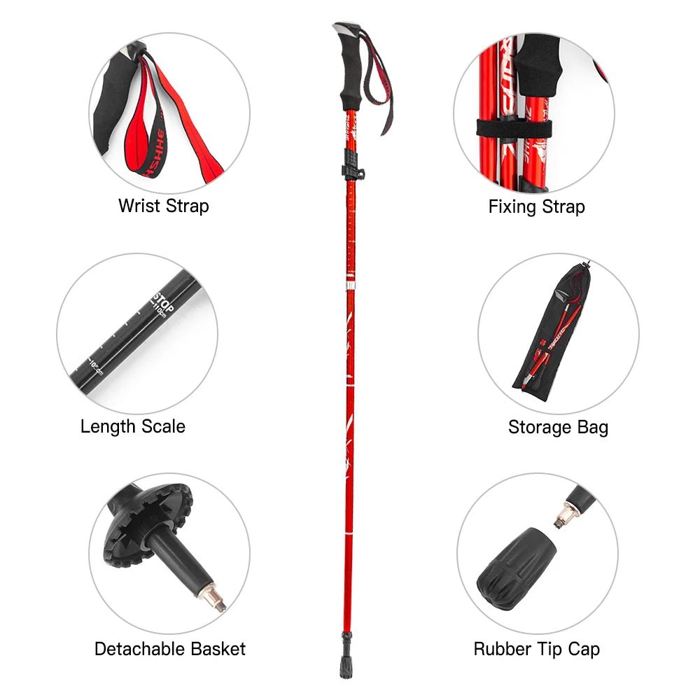 Bâtons de Trekking AeroTrek en Alliage d'Aluminium Réglables avec Poignée Ergonomique