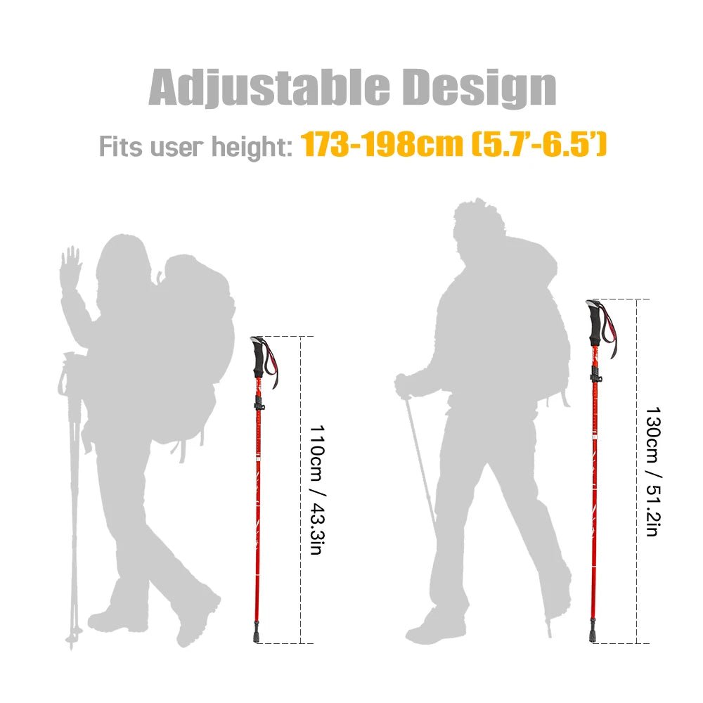 Bâtons de Trekking AeroTrek en Alliage d'Aluminium Réglables avec Poignée Ergonomique