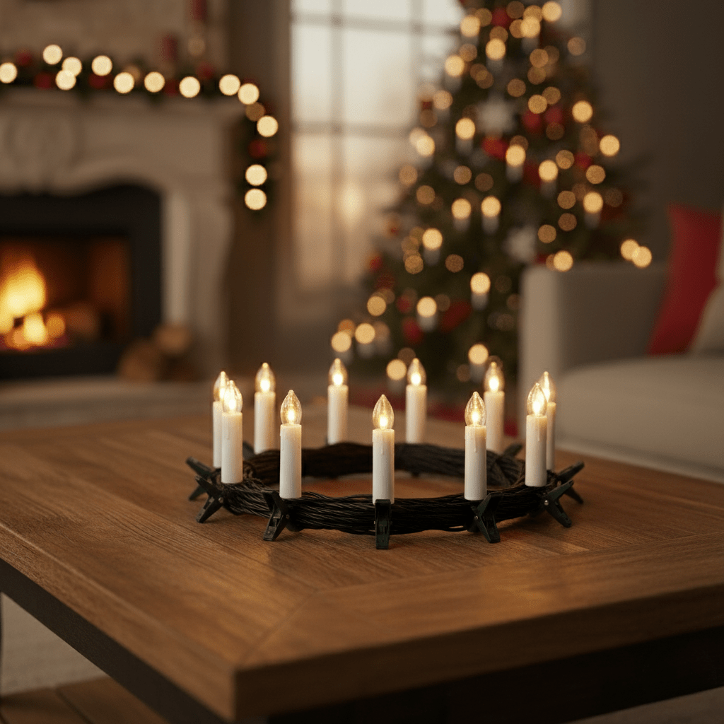 LumaFlare Flammenlose Weihnachtskerzen-Set mit sanftem LED-Leuchten