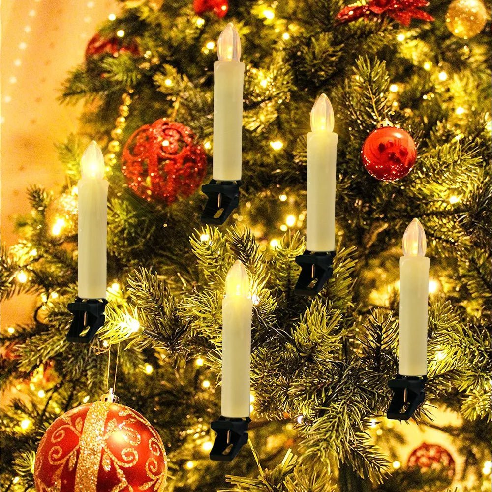 LumaFlare Flammenlose Weihnachtskerzen-Set mit sanftem LED-Leuchten