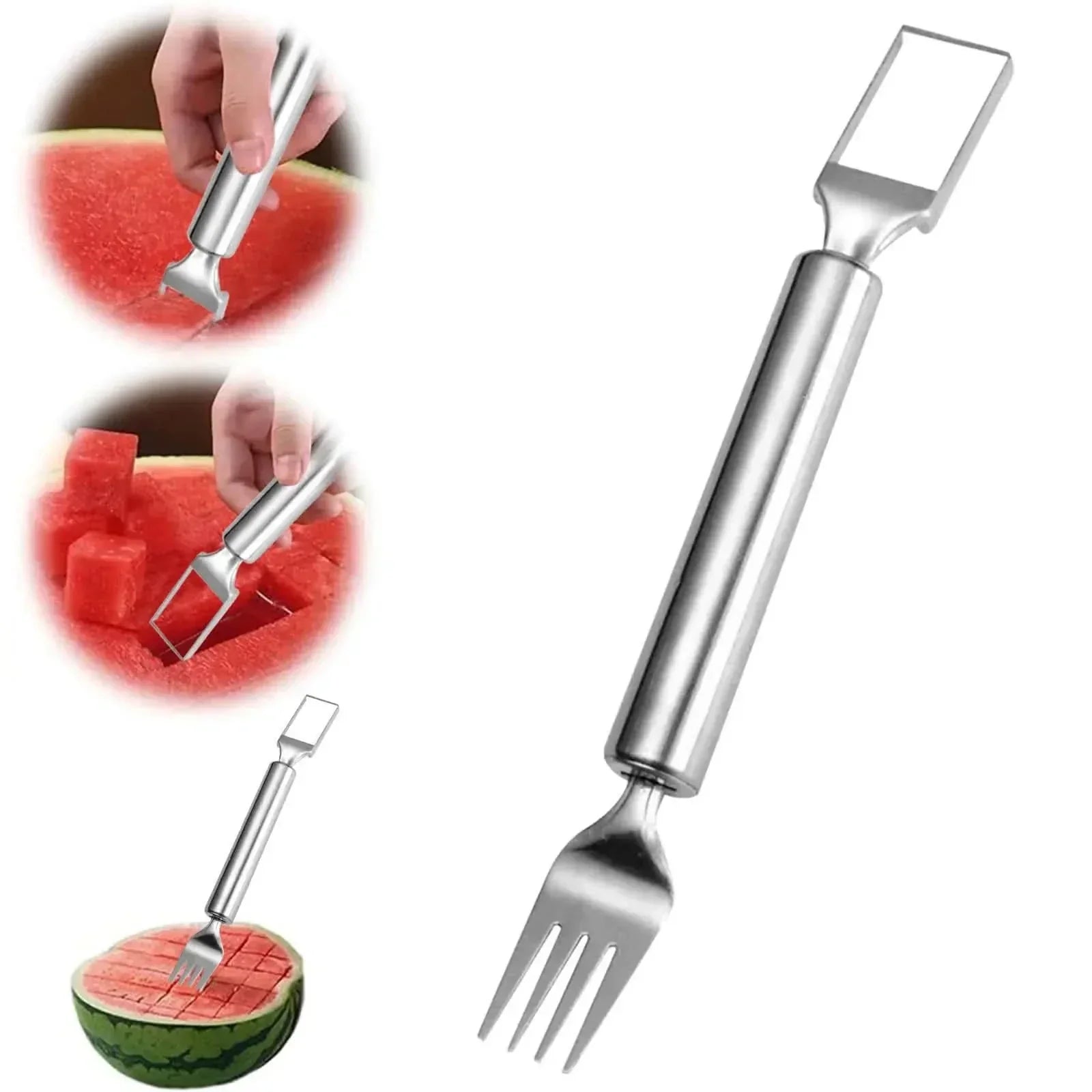 FruitEase Duo Fruit Cutter With Integrated Fork For Quick Snack Enjoyment