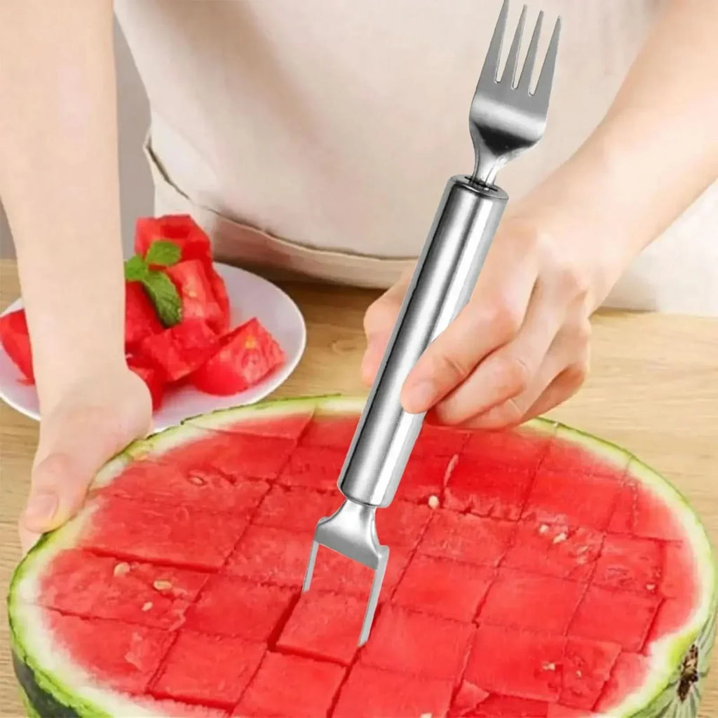 FruitEase Duo Fruit Cutter With Integrated Fork For Quick Snack Enjoyment