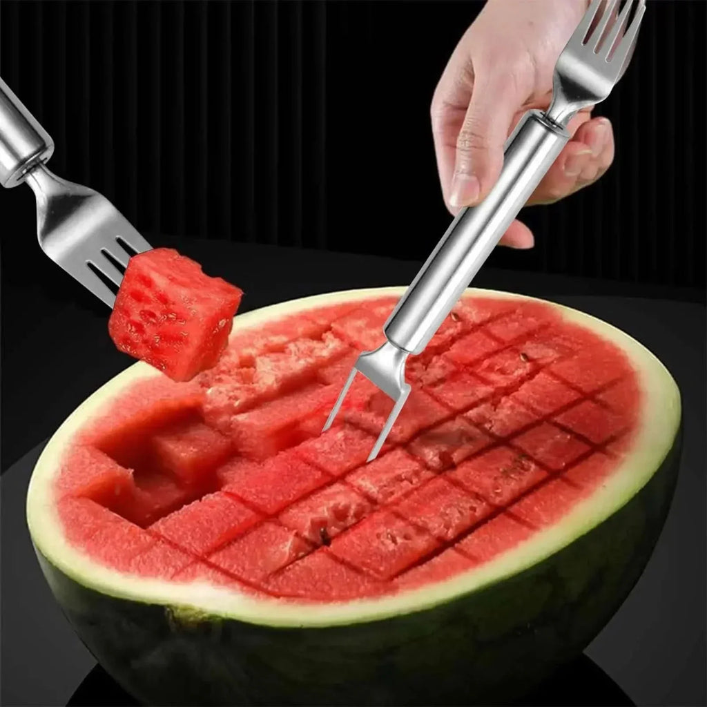 FruitEase Duo Fruit Cutter With Integrated Fork For Quick Snack Enjoyment