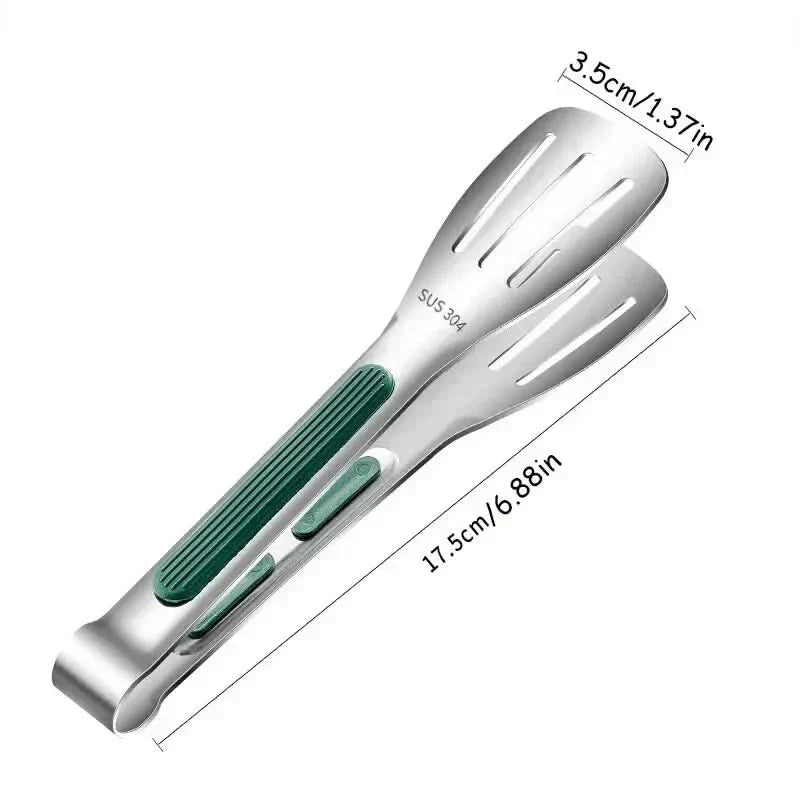 PrimeGrip Non-Slip Stainless Steel Tongs For Meat, Salad And Bread