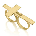 NovaLuxe Zweifinger-Ring aus Edelstahl mit Gravur