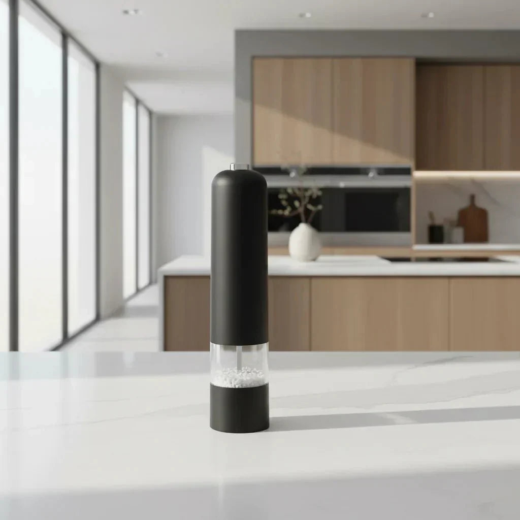 SwiftSpice elektrický mlýnek na sůl a pepř s ovládáním jednou rukou a LED světlem