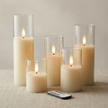 Elegant ivory LED pillar candle set for safe, warm, and ambient home lighting