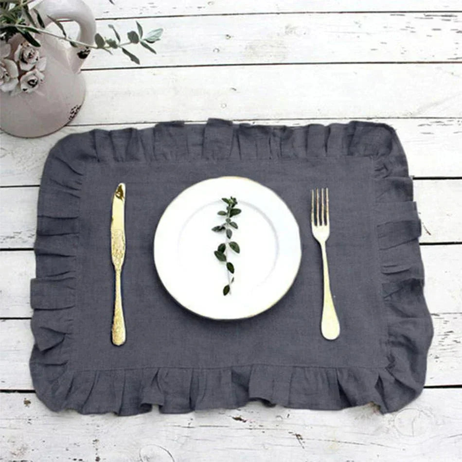 Astra Linen Napkin Handmade With A Fine Ruffled Edge