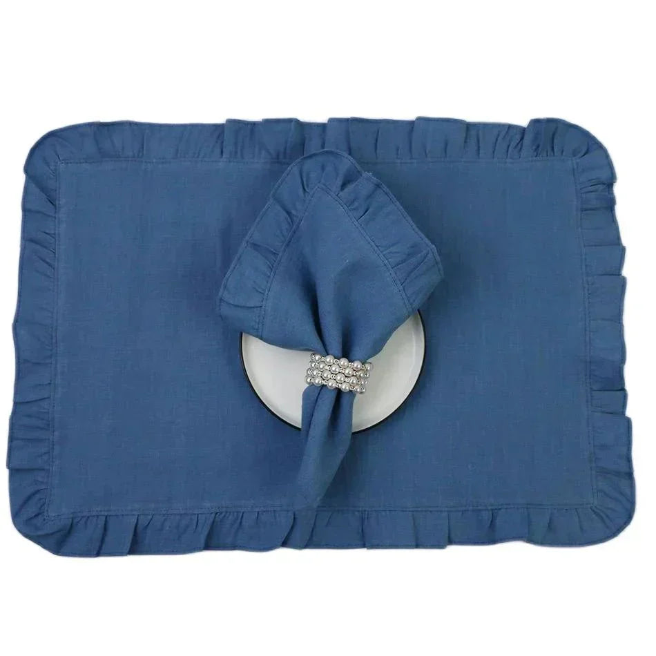Astra Linen Napkin Handmade With A Fine Ruffled Edge