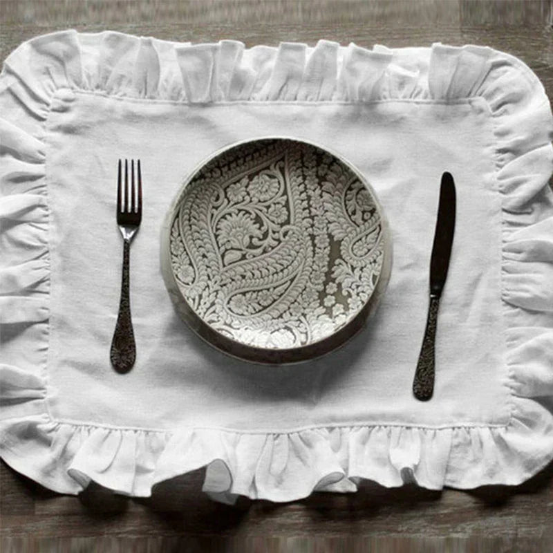 Astra Linen Napkin Handmade With A Fine Ruffled Edge