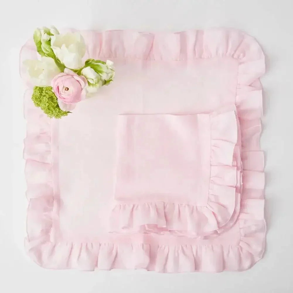 Astra Linen Napkin Handmade With A Fine Ruffled Edge
