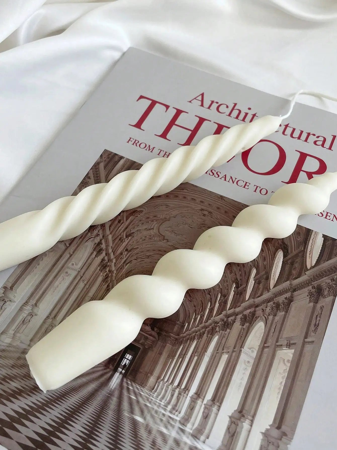 LunaTwist Elegant Twisted Soy Taper Candles For Gentle Ambient Lighting