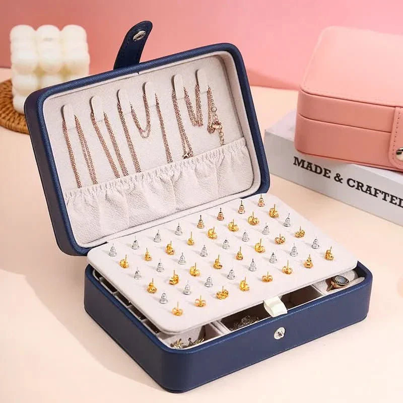 Elegant AuroraGuard Leather Jewelry Box For Rings And Earrings