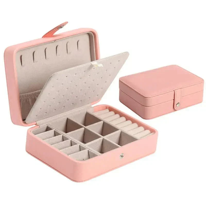 Elegant AuroraGuard Leather Jewelry Box For Rings And Earrings