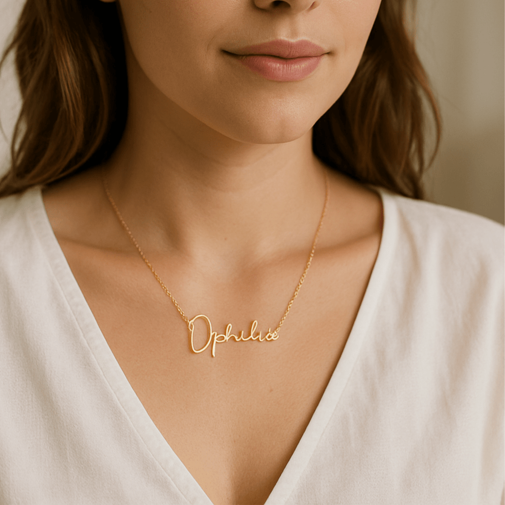 Aurea Personalized Name Necklace In Stainless Steel For Women