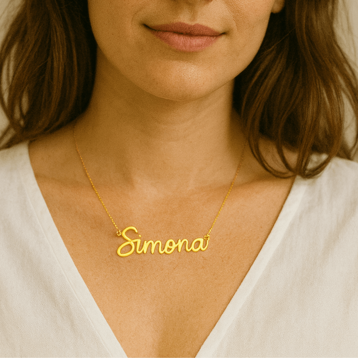 Aurea Personalized Name Necklace In Stainless Steel For Women