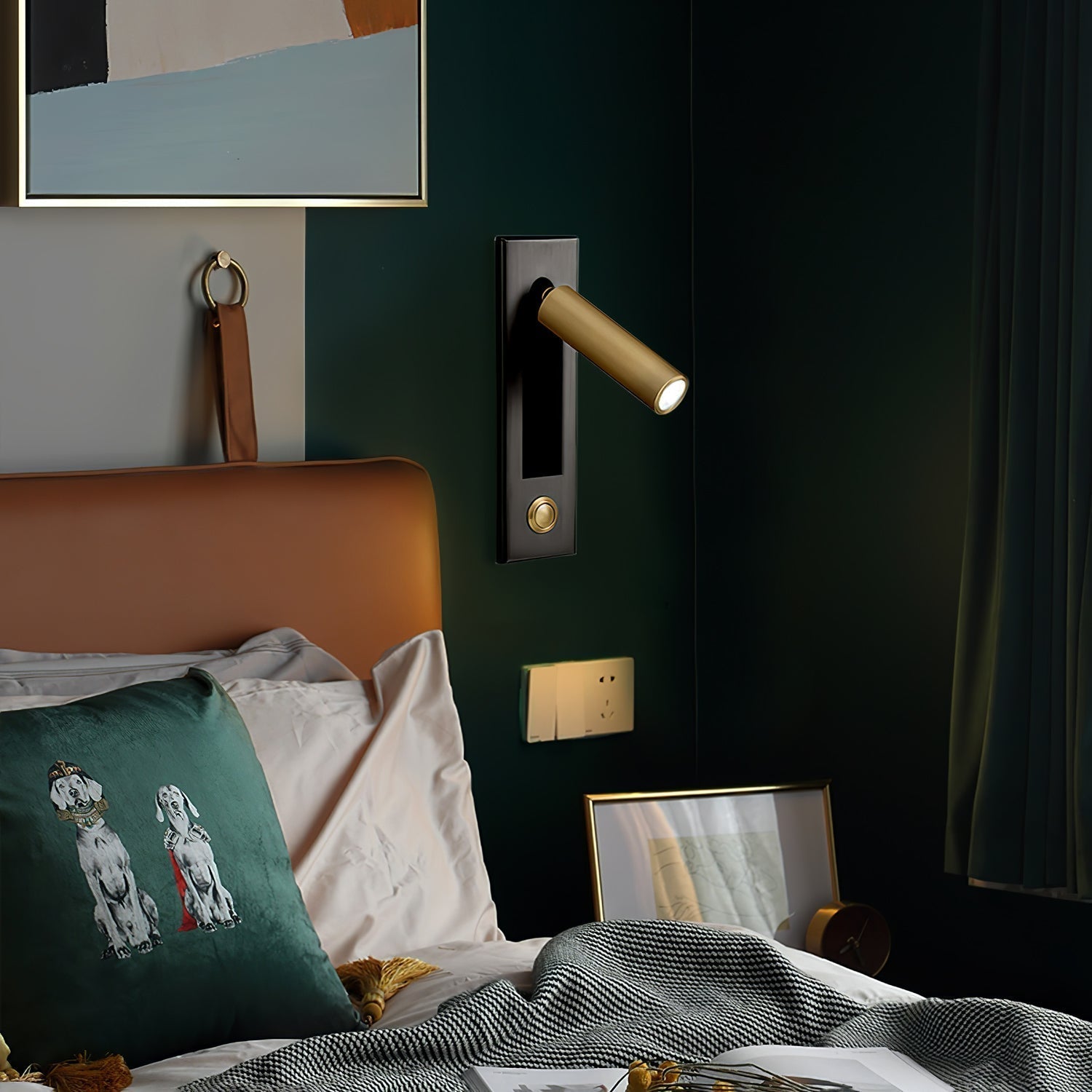 Lampada da parete incorporata per comodino, ideale per la lettura notturna e l'atmosfera