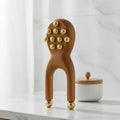 Calm Stone Ergonomic Wooden Gua Sha Facial Massage Tool With Brass Beads