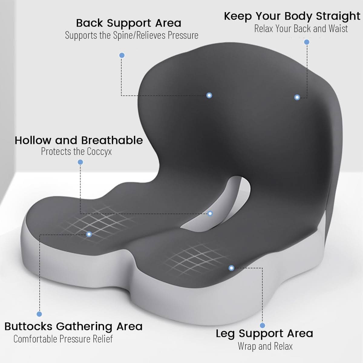 PostureEase Pad Premium Memory Foam Pillow For Posture And Comfort