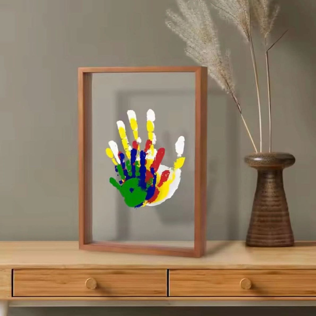 Timeless Moments Baby-Erinnerungsrahmen aus Holz mit Ton für Hand- und Fußabdrücke