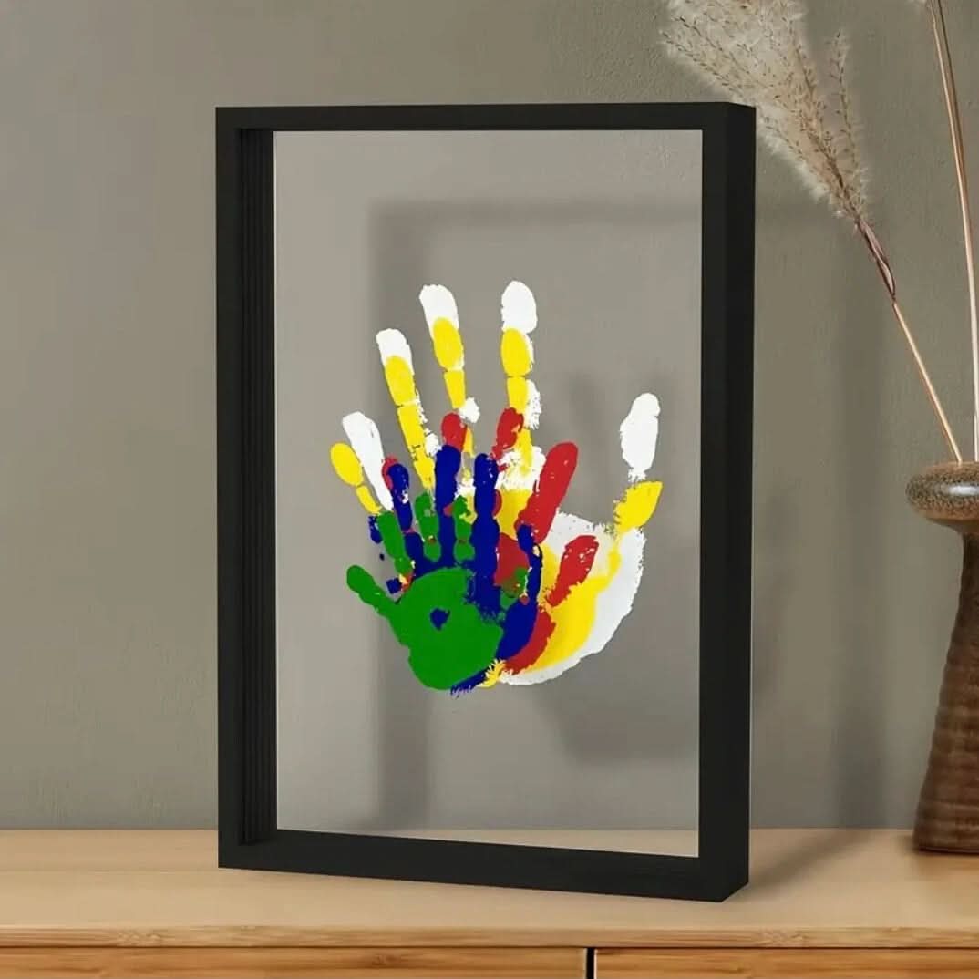 Timeless Moments Baby-Erinnerungsrahmen aus Holz mit Ton für Hand- und Fußabdrücke
