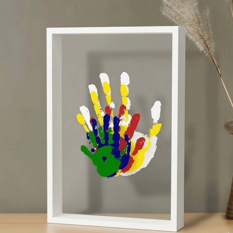 Timeless Moments Baby-Erinnerungsrahmen aus Holz mit Ton für Hand- und Fußabdrücke