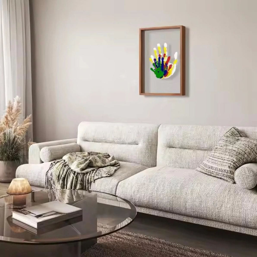 Timeless Moments Baby-Erinnerungsrahmen aus Holz mit Ton für Hand- und Fußabdrücke