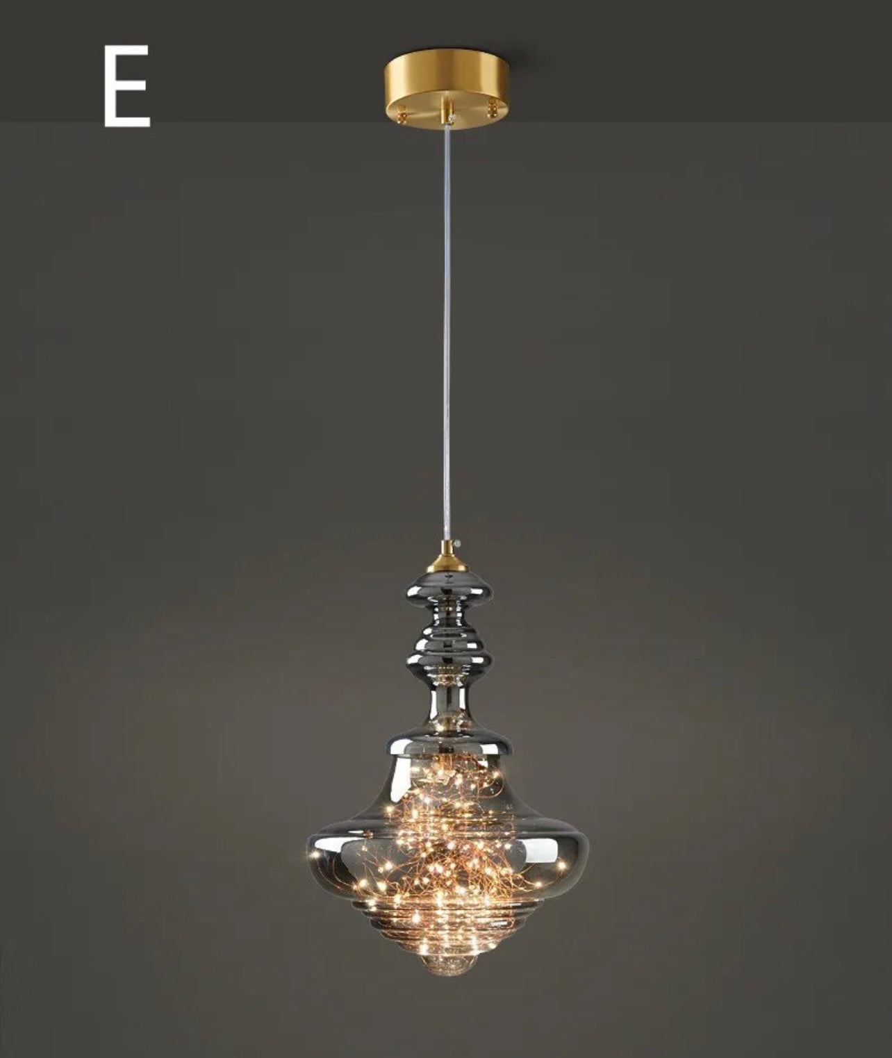 Luma Kupfer Glühwürmchen Glas Pendellampe LED-kompatibel