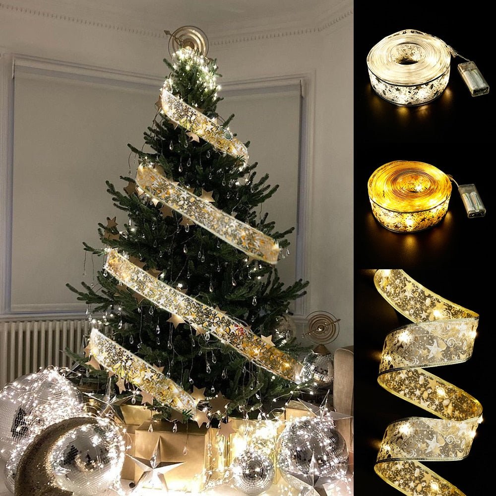 TwinkleGrove Double Layer LED String Lights for Christmas Trees