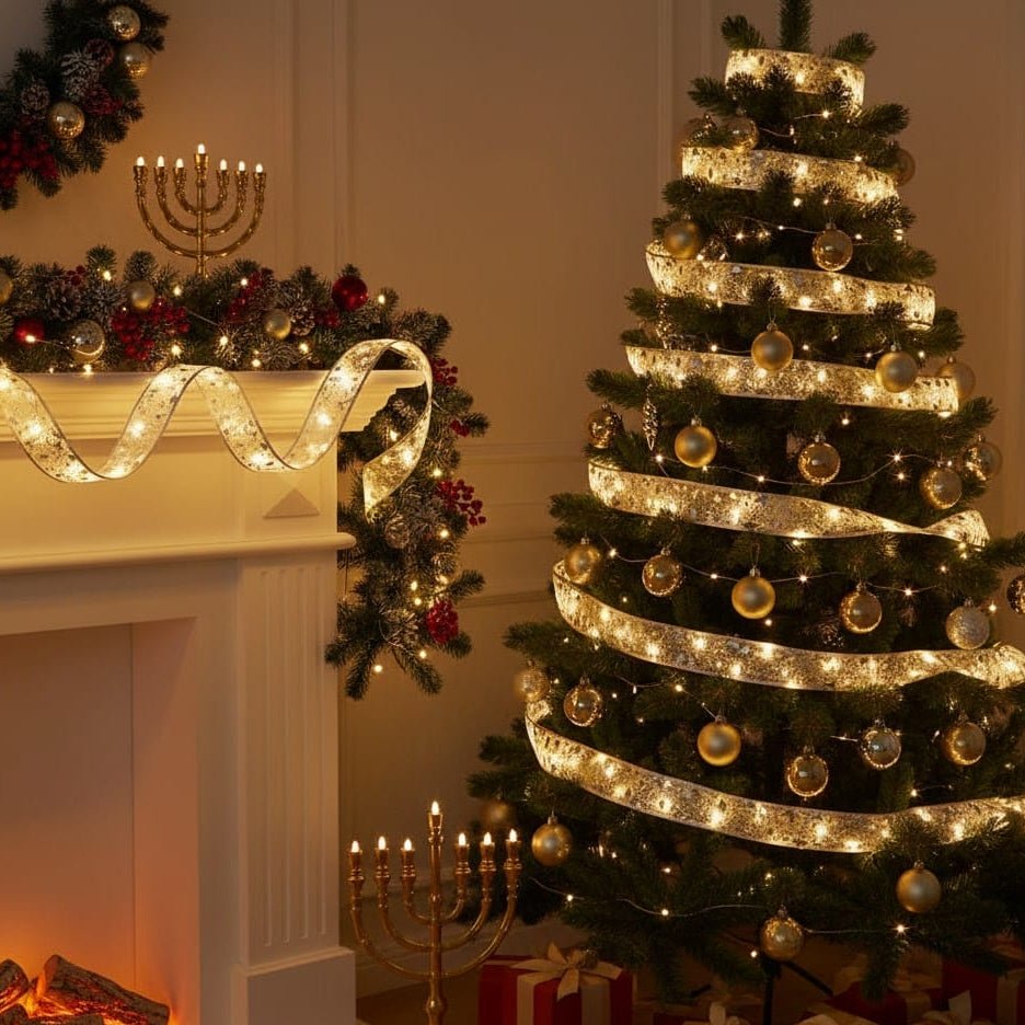 TwinkleGrove Double Layer LED String Lights for Christmas Trees
