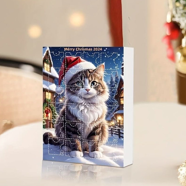 WhiskerCharm Calendario Dell'Avvento Gatto 24 Giorni Con Ciondoli Acrilici Vintage
