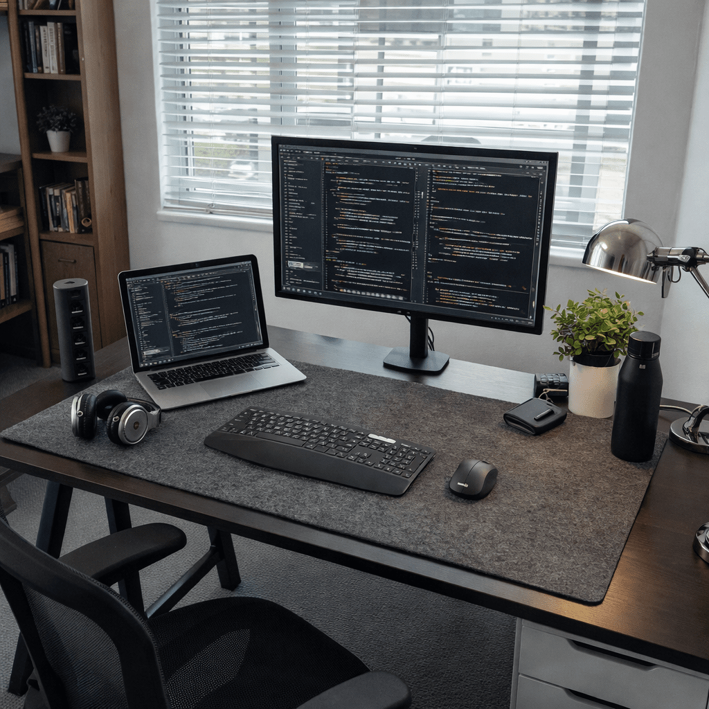 CushionCraft Woll-Schreibtischunterlage mit rutschfestem Griff für Gaming und Arbeit
