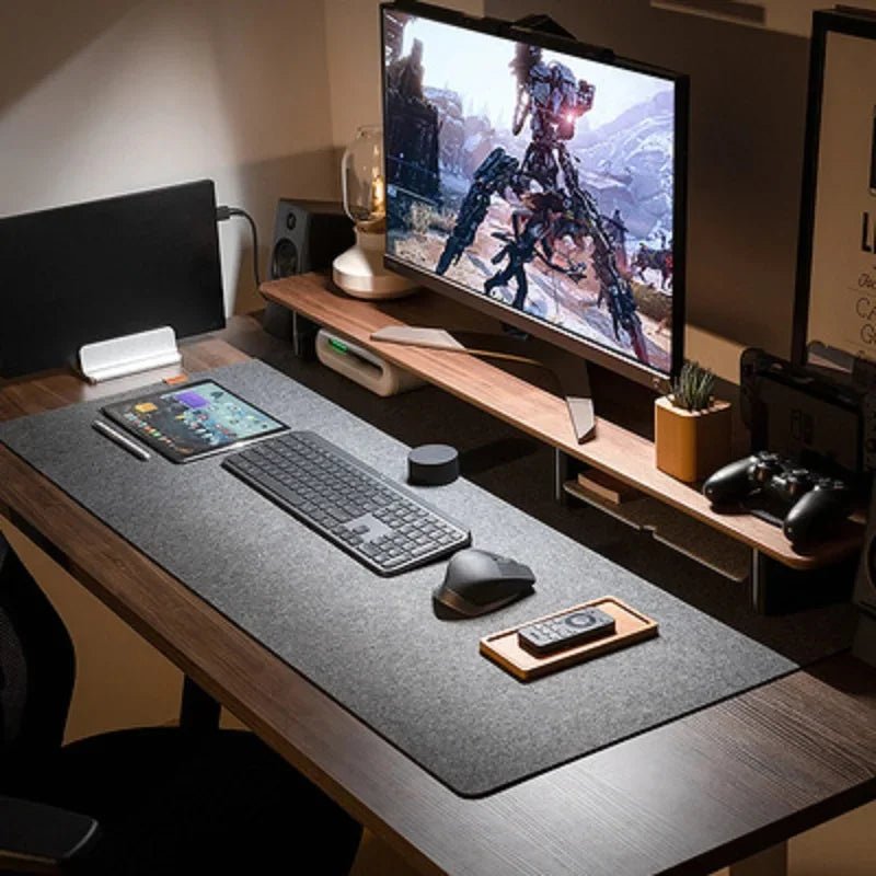 CushionCraft Woll-Schreibtischunterlage mit rutschfestem Griff für Gaming und Arbeit
